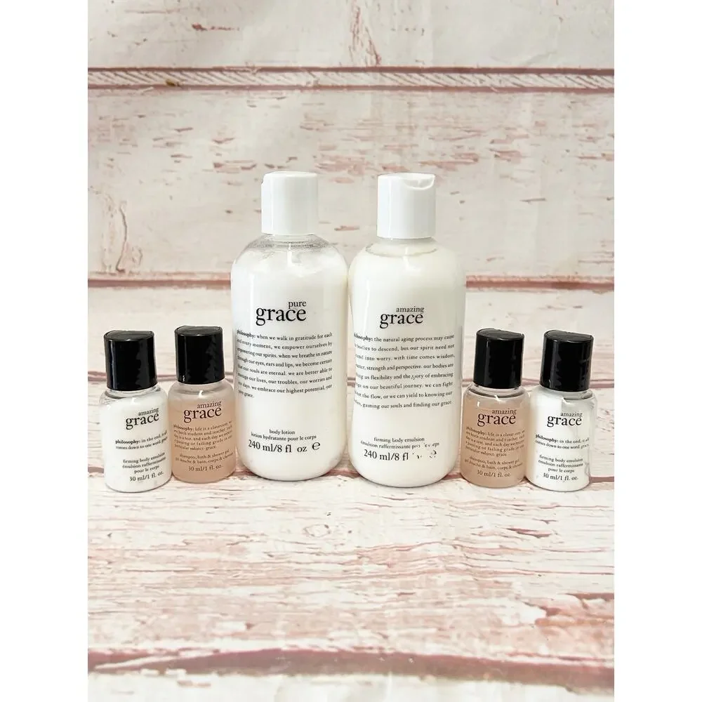 PHILOSOPHY Amazing Grace & Pure Grace Body Lotion & Wash Lot 6 Pieces NIB